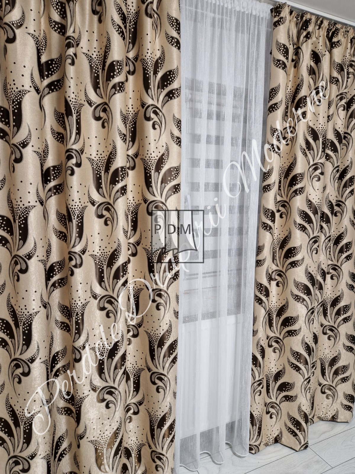 Draperie Blackout, crem/maro imagine 3