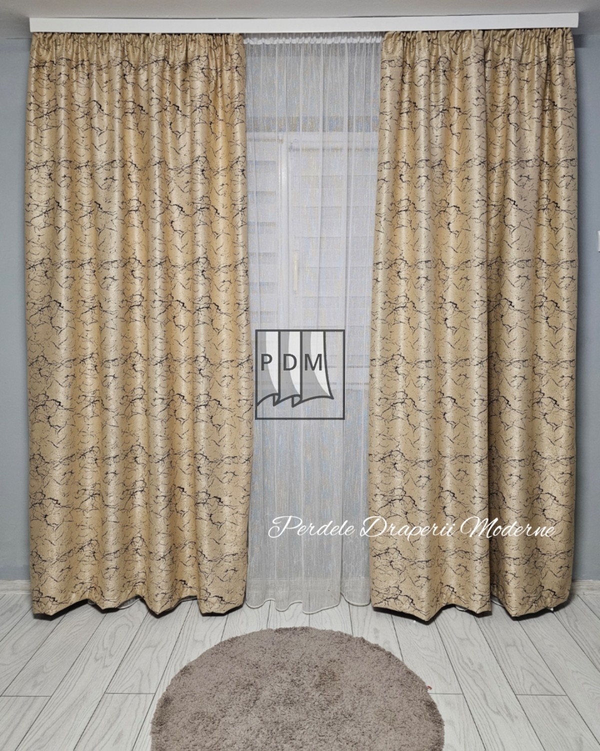 Draperie Blackout, crem/maro imagine 1