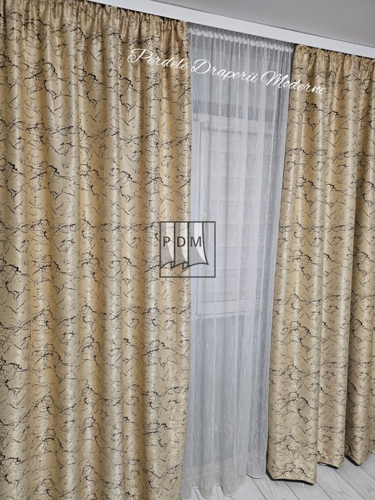 Draperie Blackout, crem/maro imagine 3