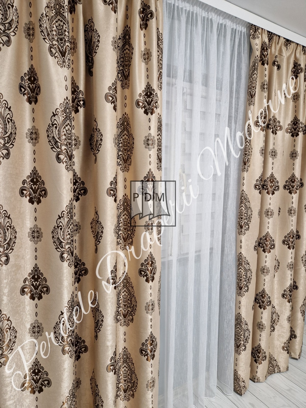 Draperie Blackout, crem/maro imagine 3