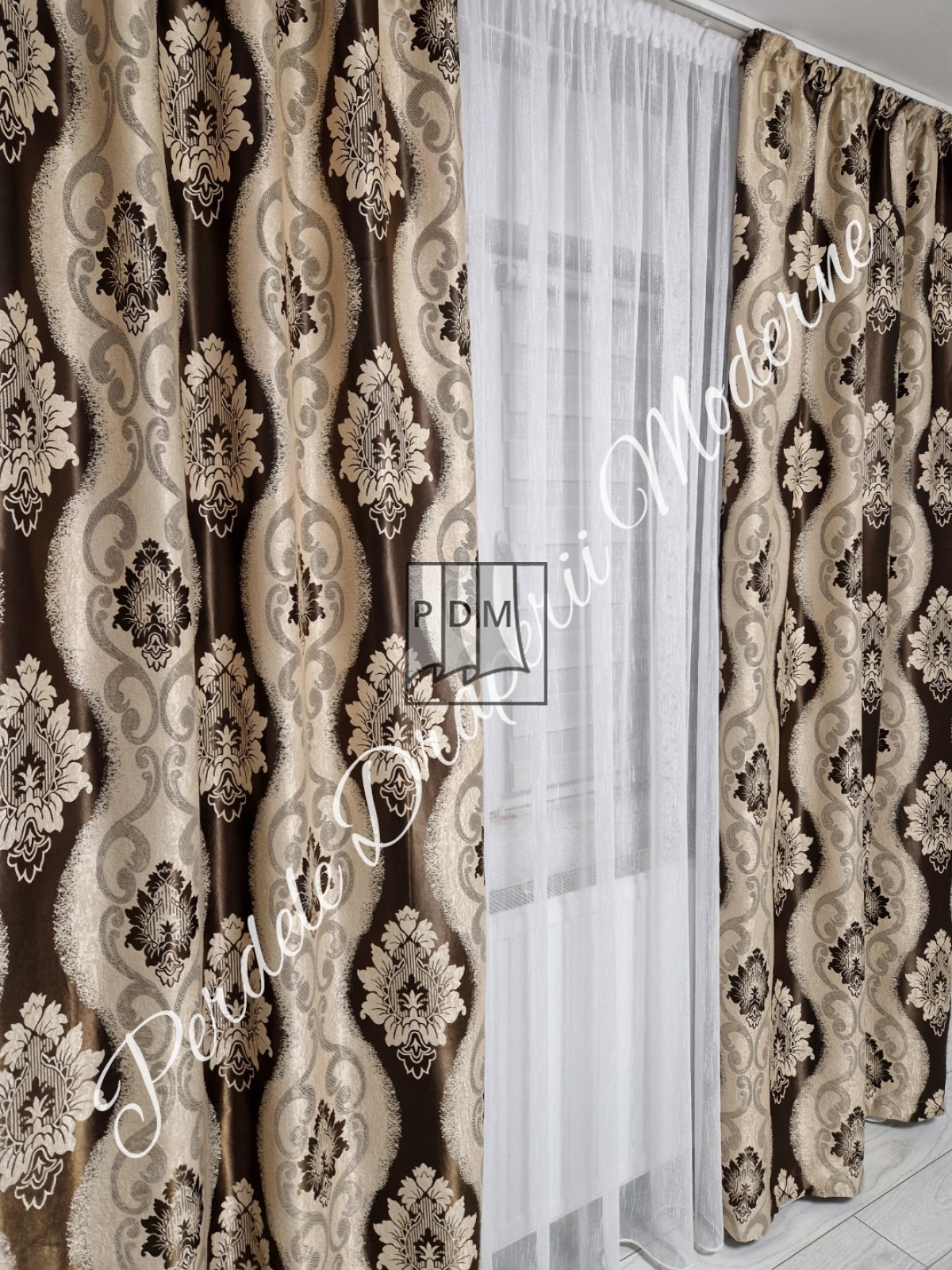 Draperie Blackout, crem/maro imagine 3