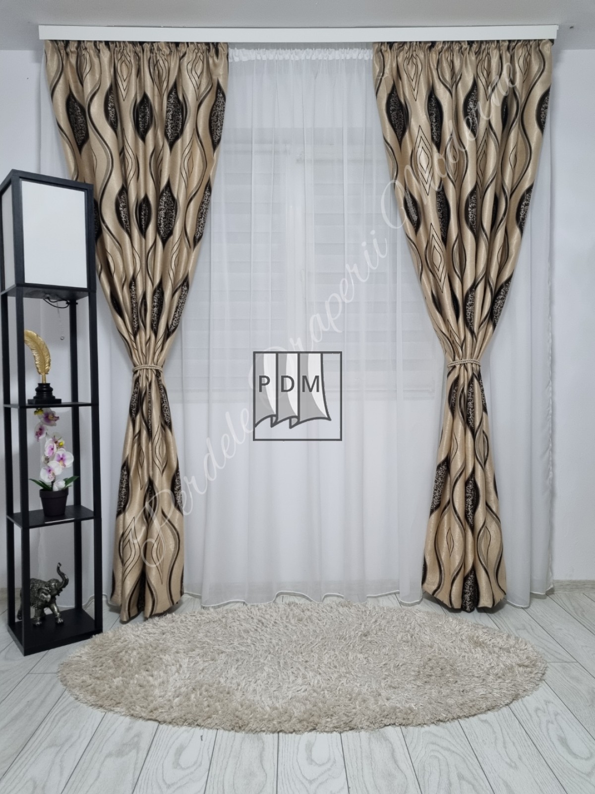 Draperie Blackout, crem/maro imagine 2