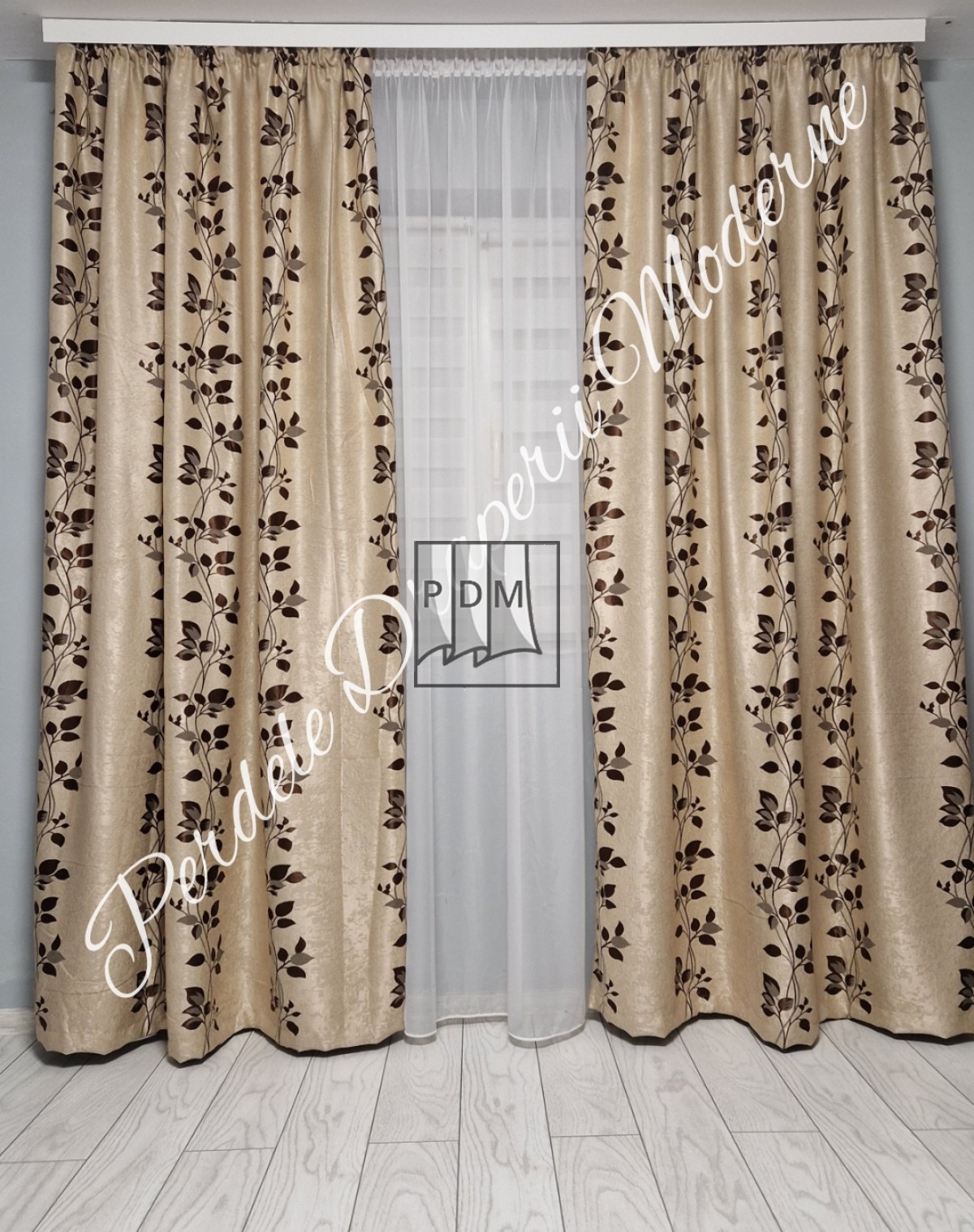 Draperie Blackout, crem/maro imagine 1