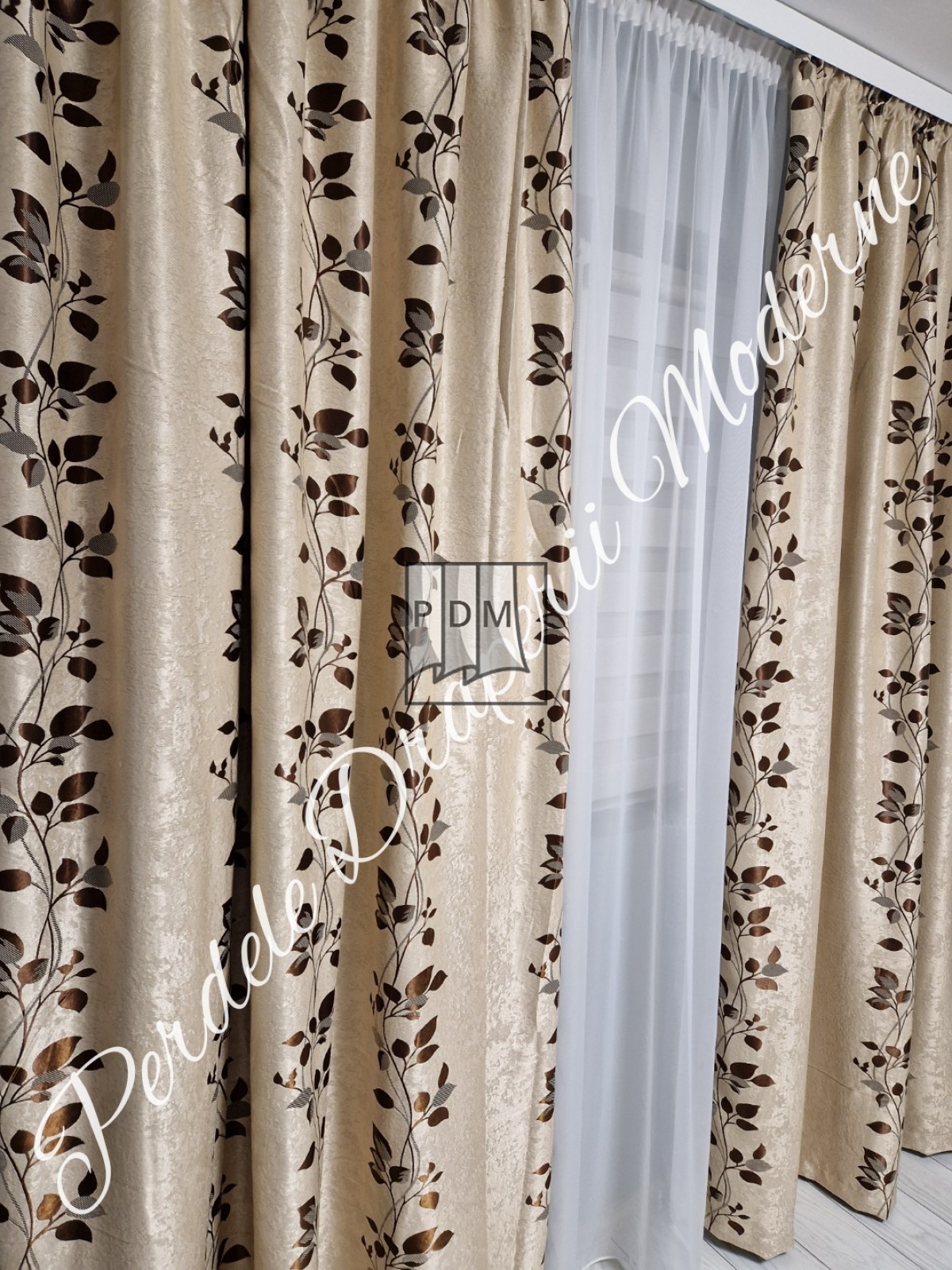 Draperie Blackout, crem/maro imagine 3