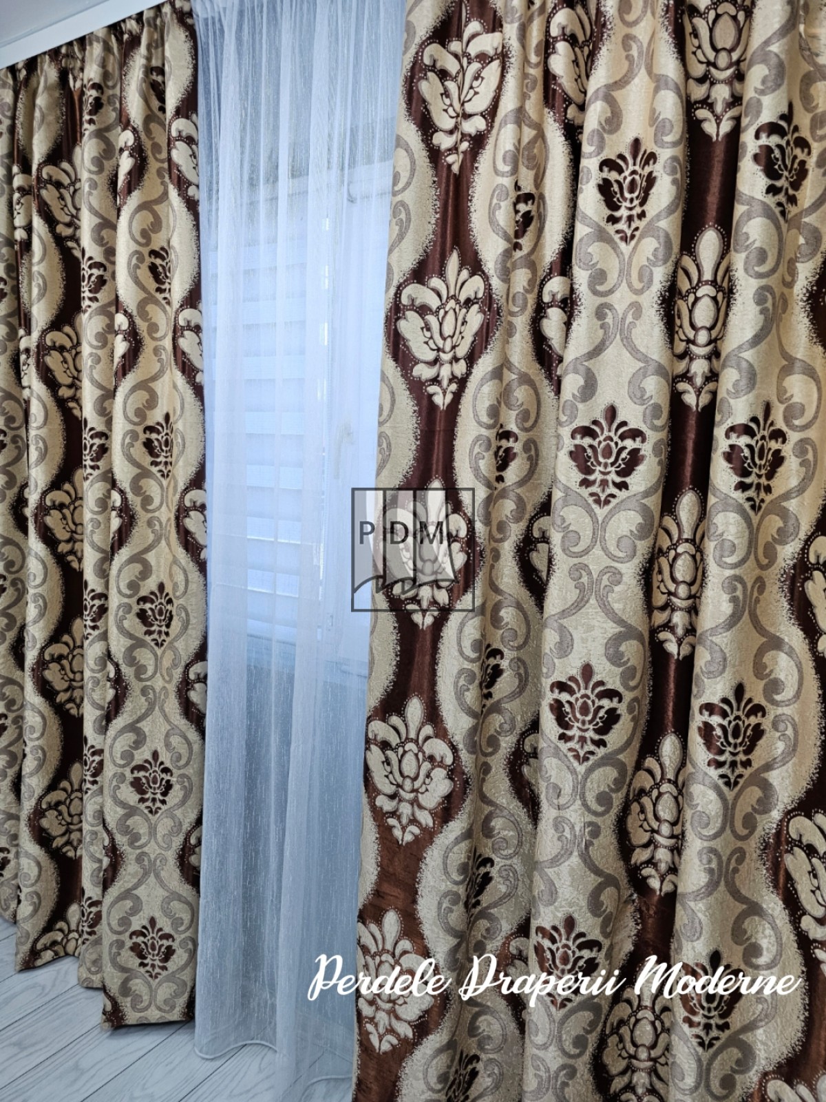 Draperie Blackout, crem/maro imagine 2