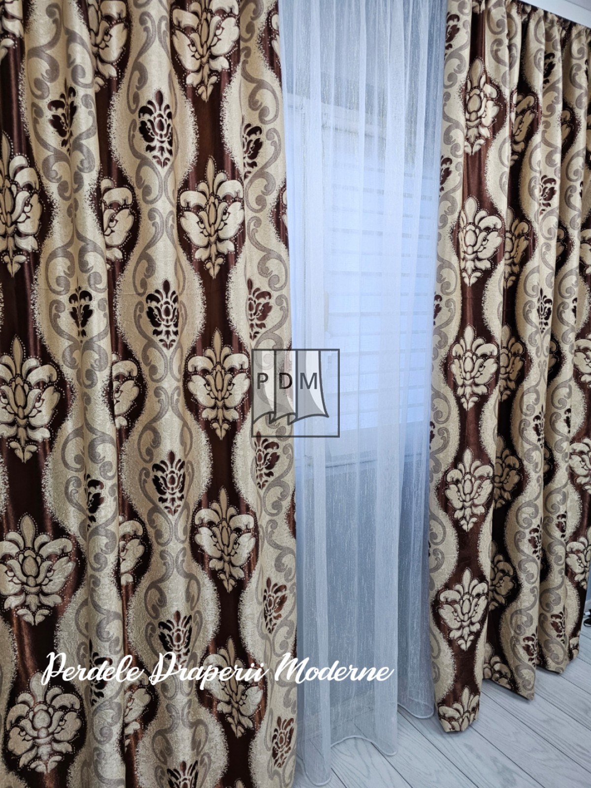 Draperie Blackout, crem/maro imagine 3