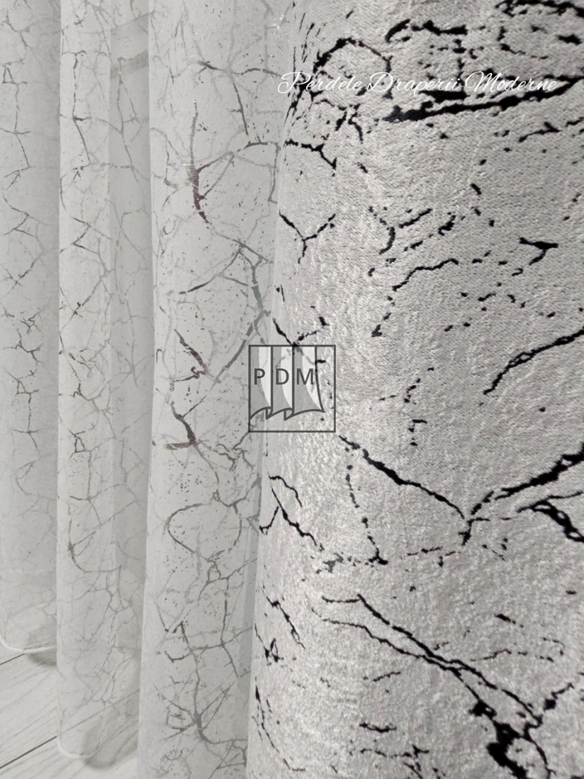 Draperie Blackout, gri/negru imagine 3