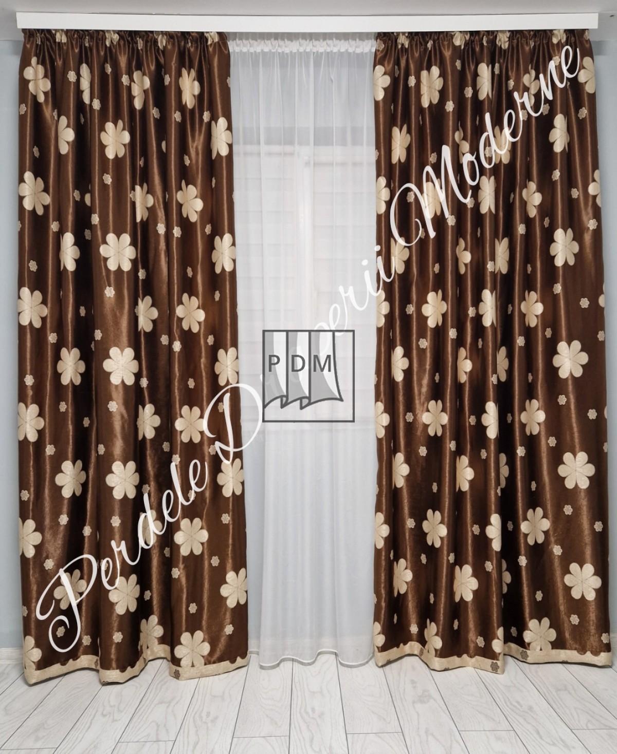 Draperie Blackout, maro/bej imagine 1