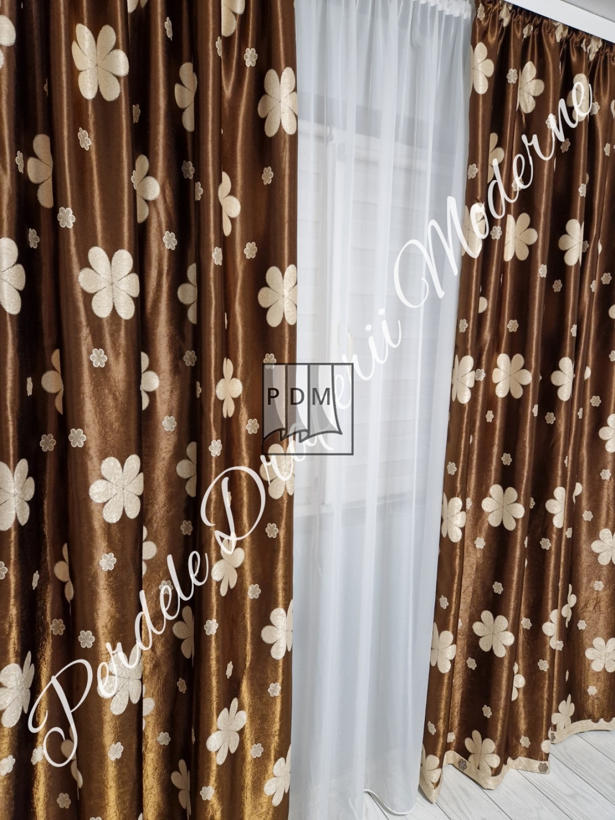 Draperie Blackout, maro/bej imagine 3