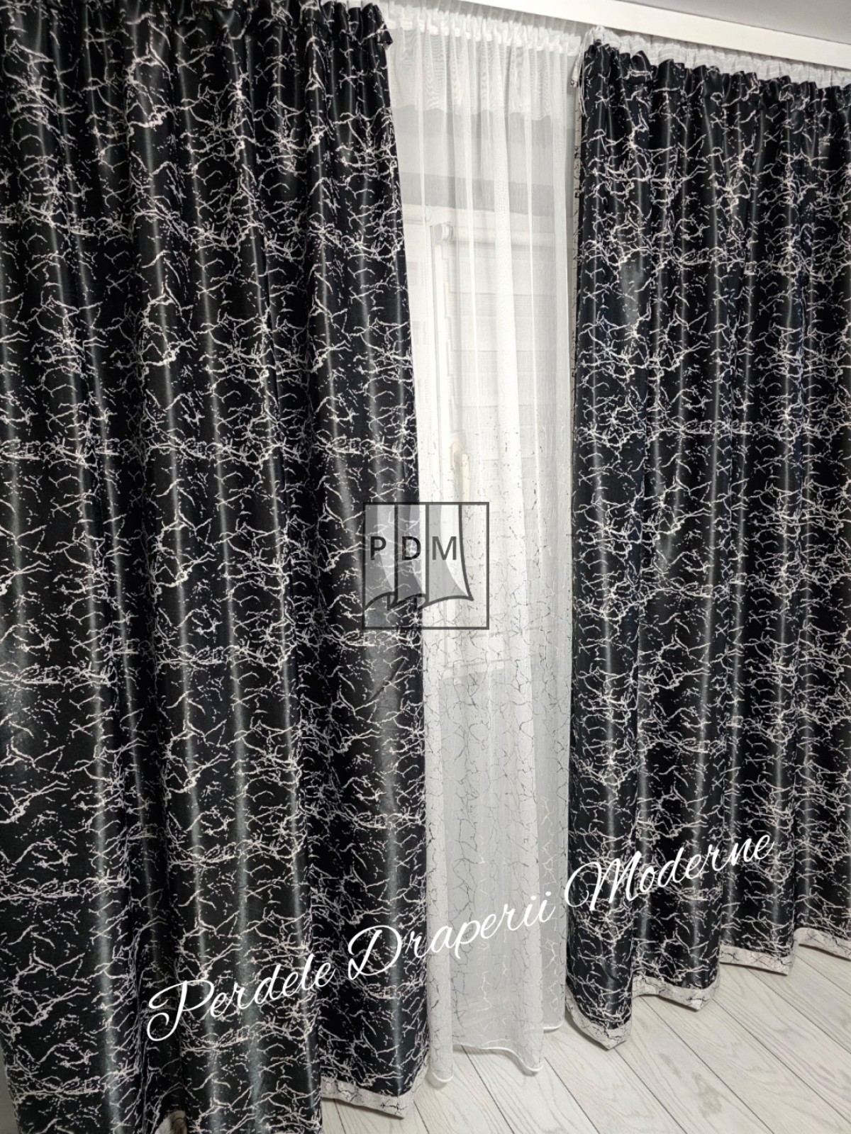 Draperie Blackout, negru/gri imagine 3