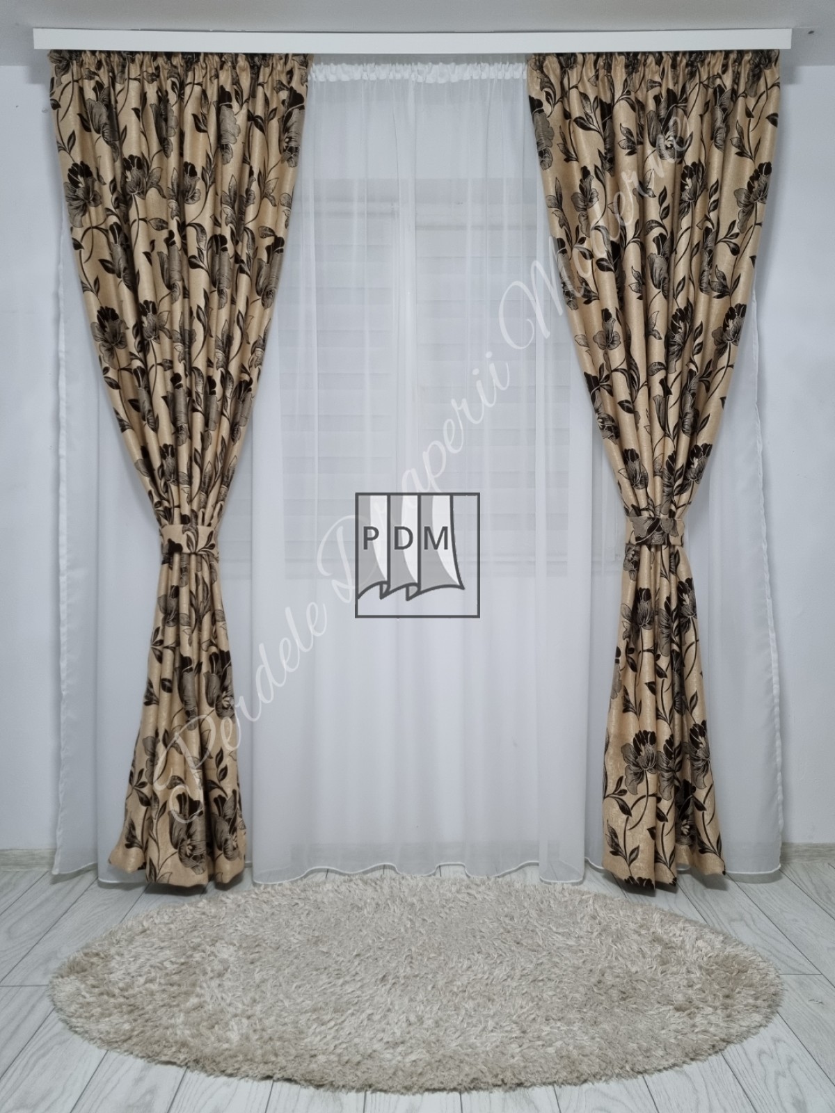 Draperie Blackout,crem/maro,maci imagine 2