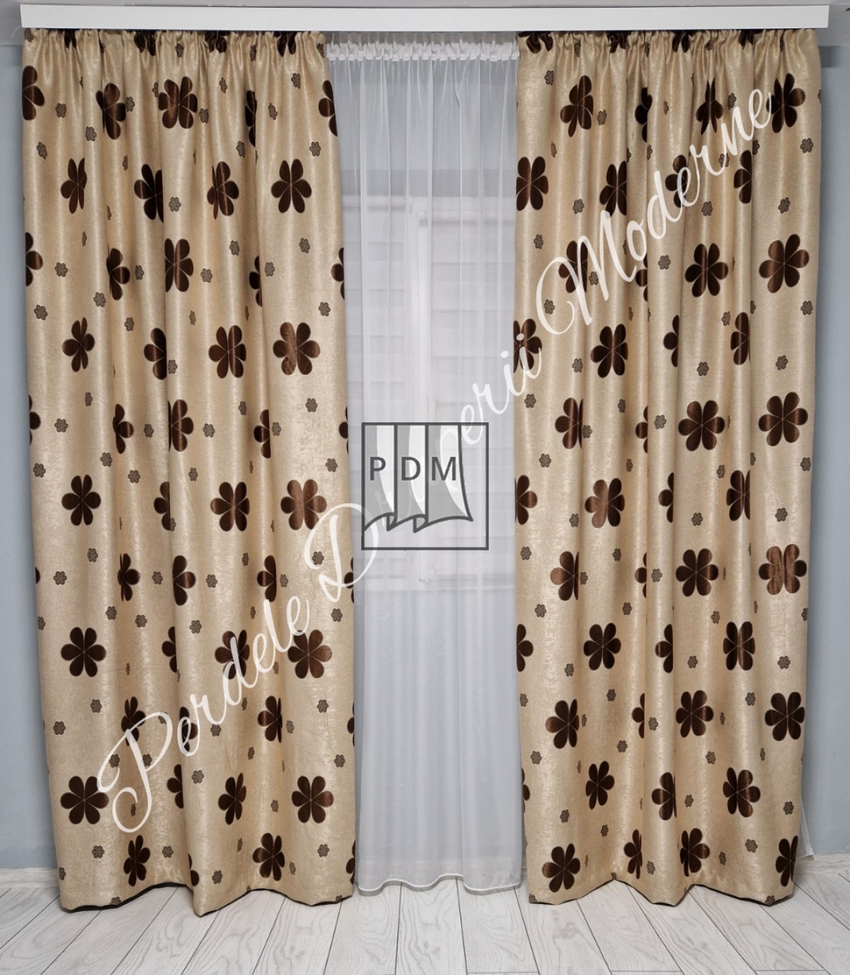 Draperie Blackout,crem/maro imagine 1