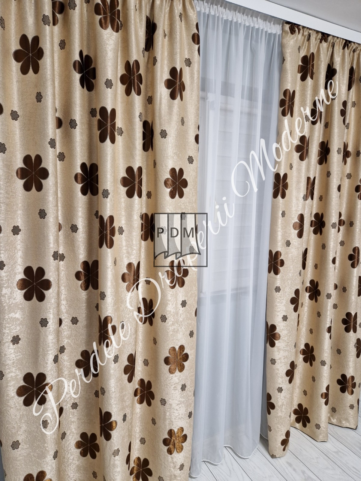 Draperie Blackout,crem/maro imagine 3