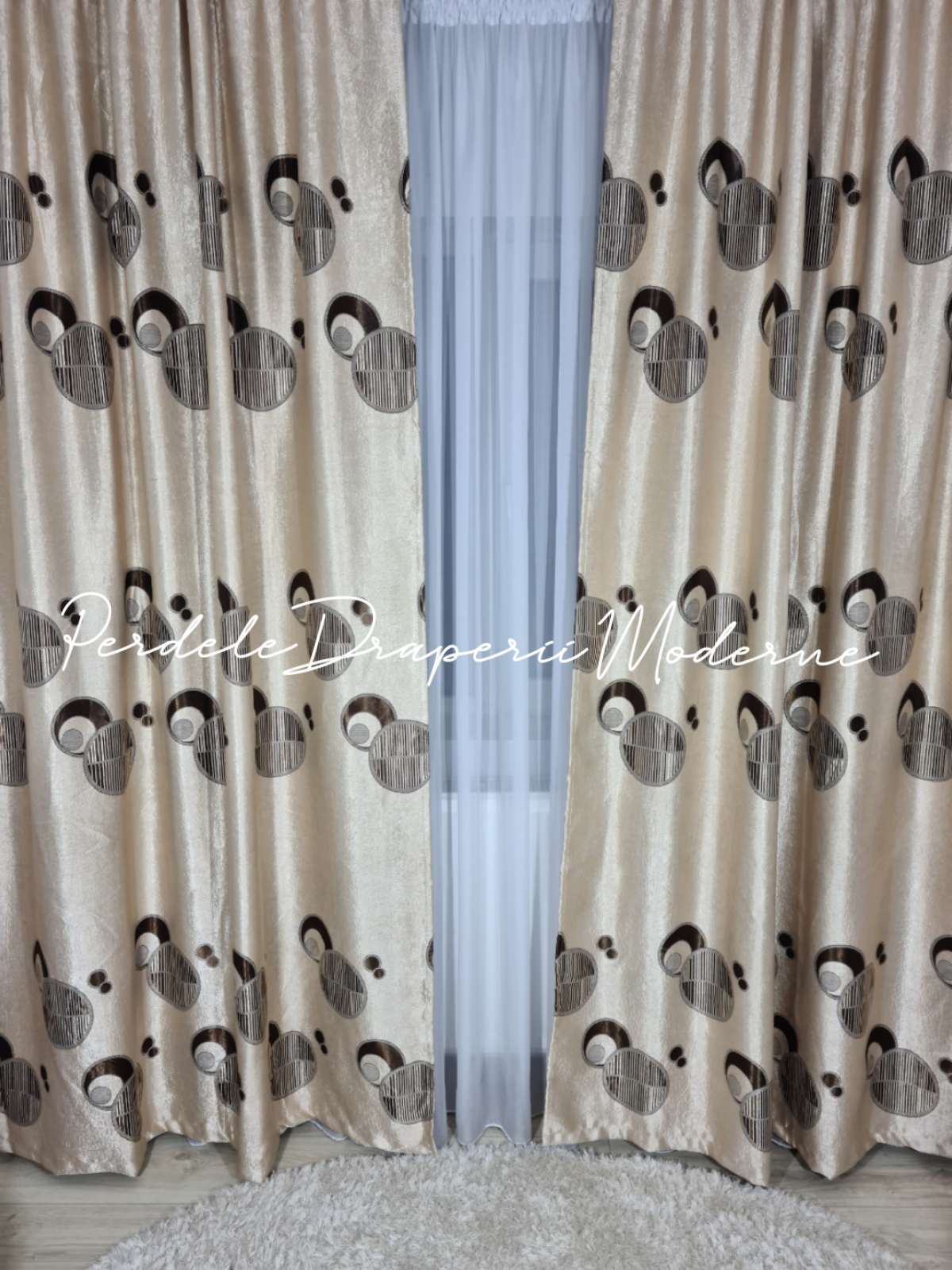 Draperie Blackout,crem/maro imagine 1