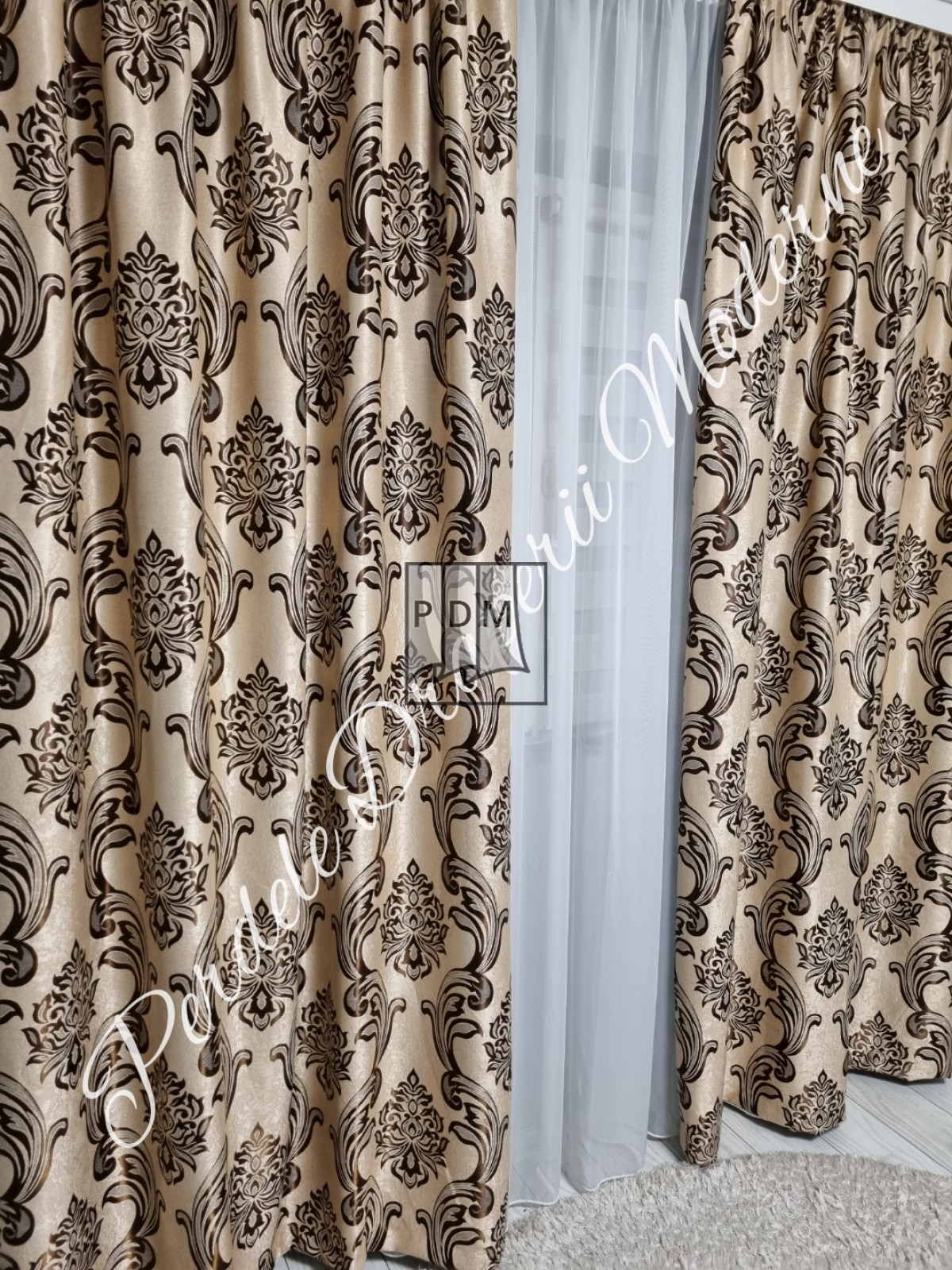 Draperie Blackout,crem/maro imagine 2