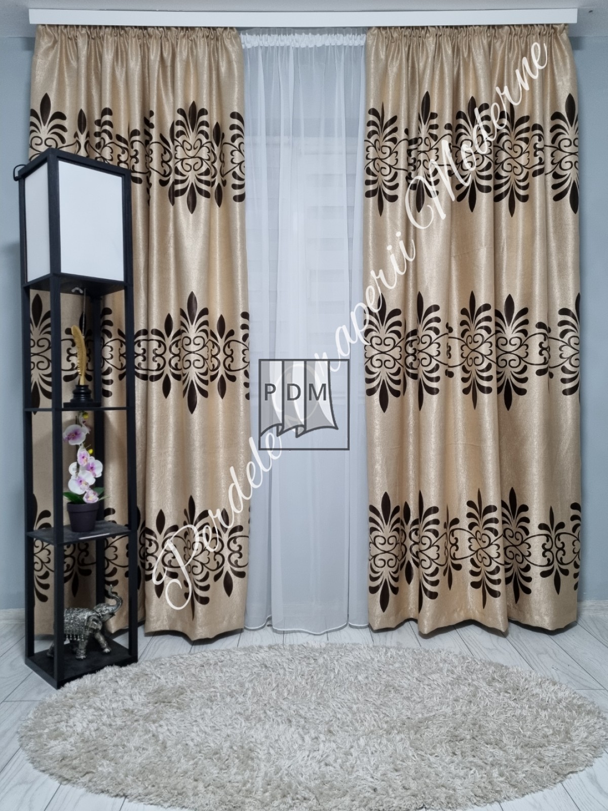 Draperie Blackout,crem/maro imagine 1