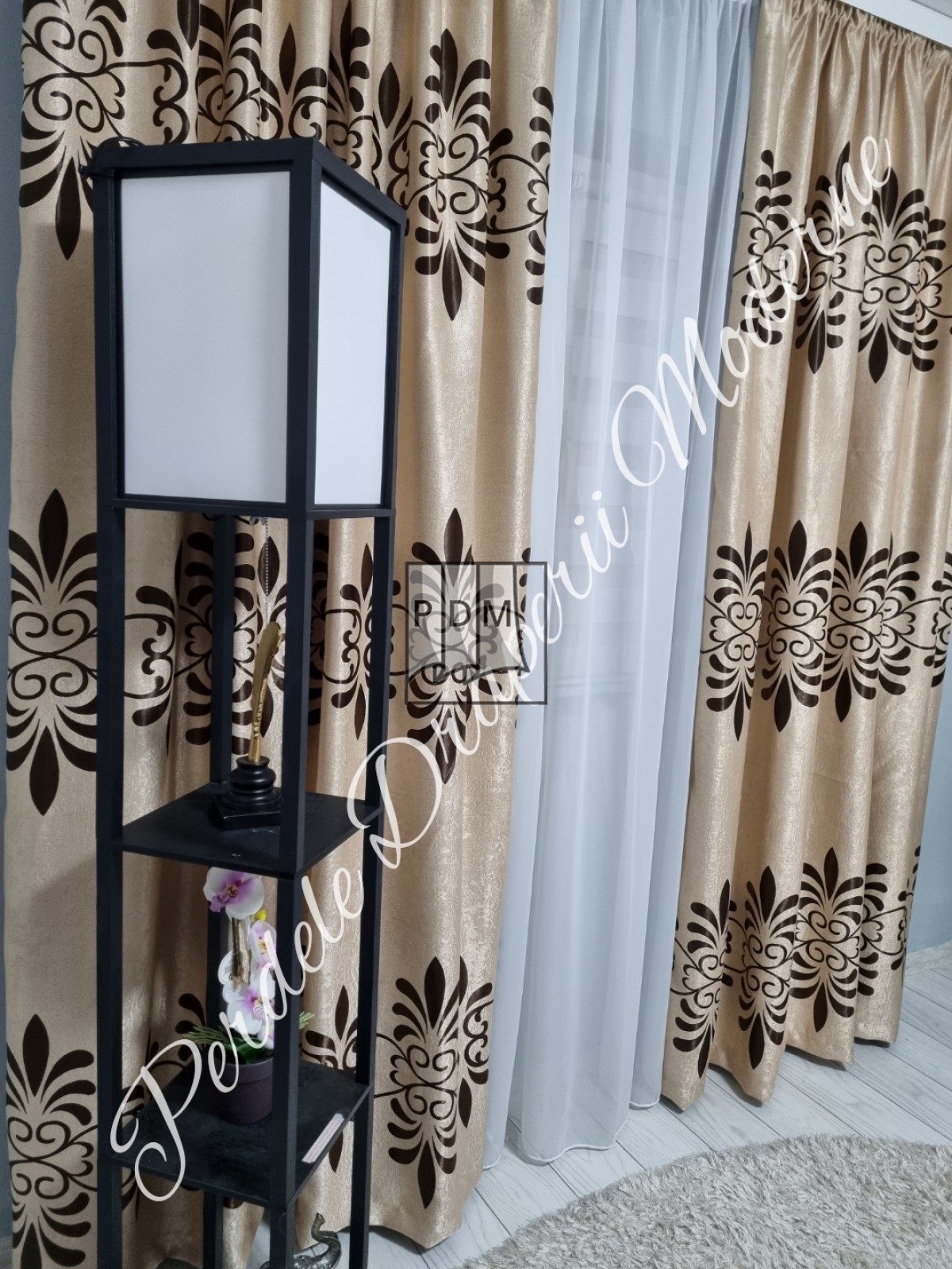 Draperie Blackout,crem/maro imagine 2