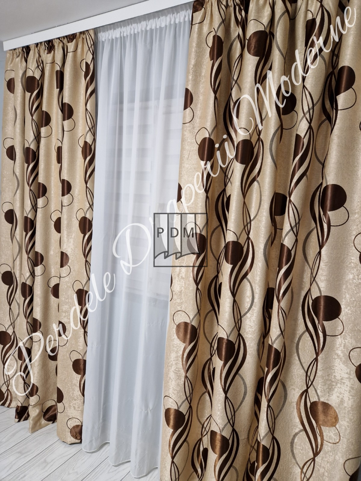 Draperie Blackout,crem/maro imagine 3