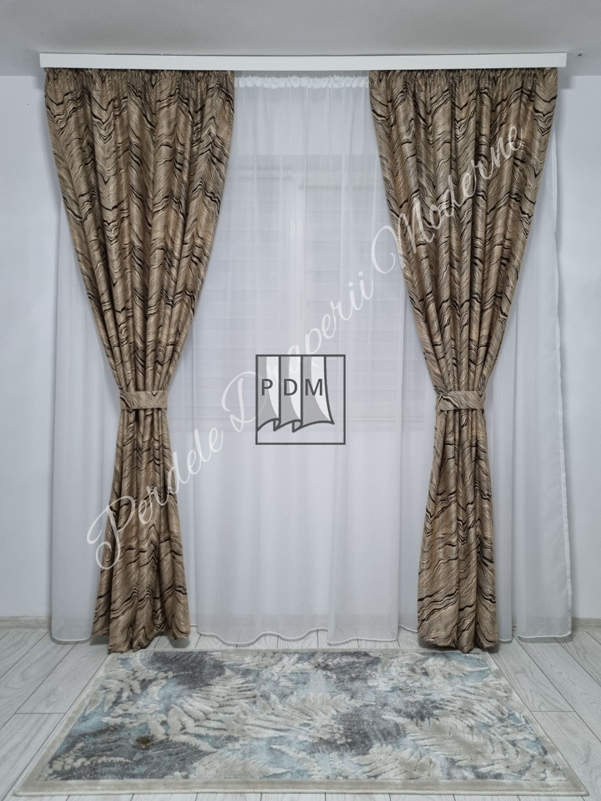 Draperie Blackout,crem/maro imagine 3
