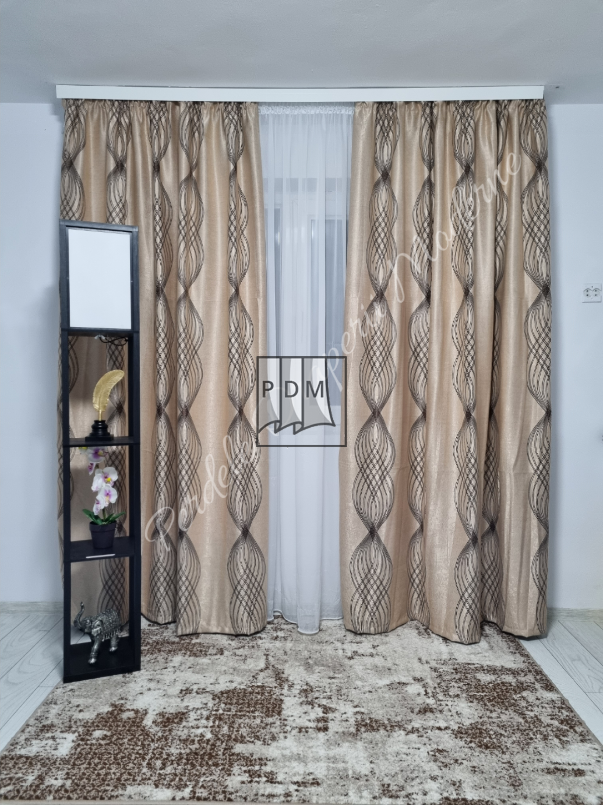 Draperie Blackout,crem/maro imagine 1