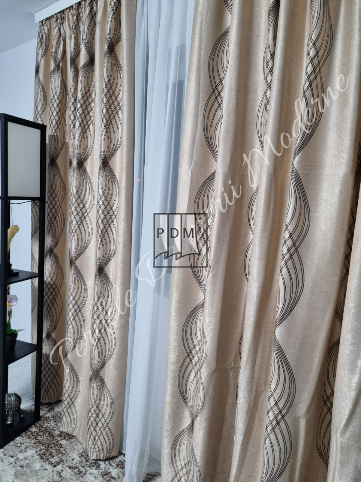 Draperie Blackout,crem/maro imagine 2