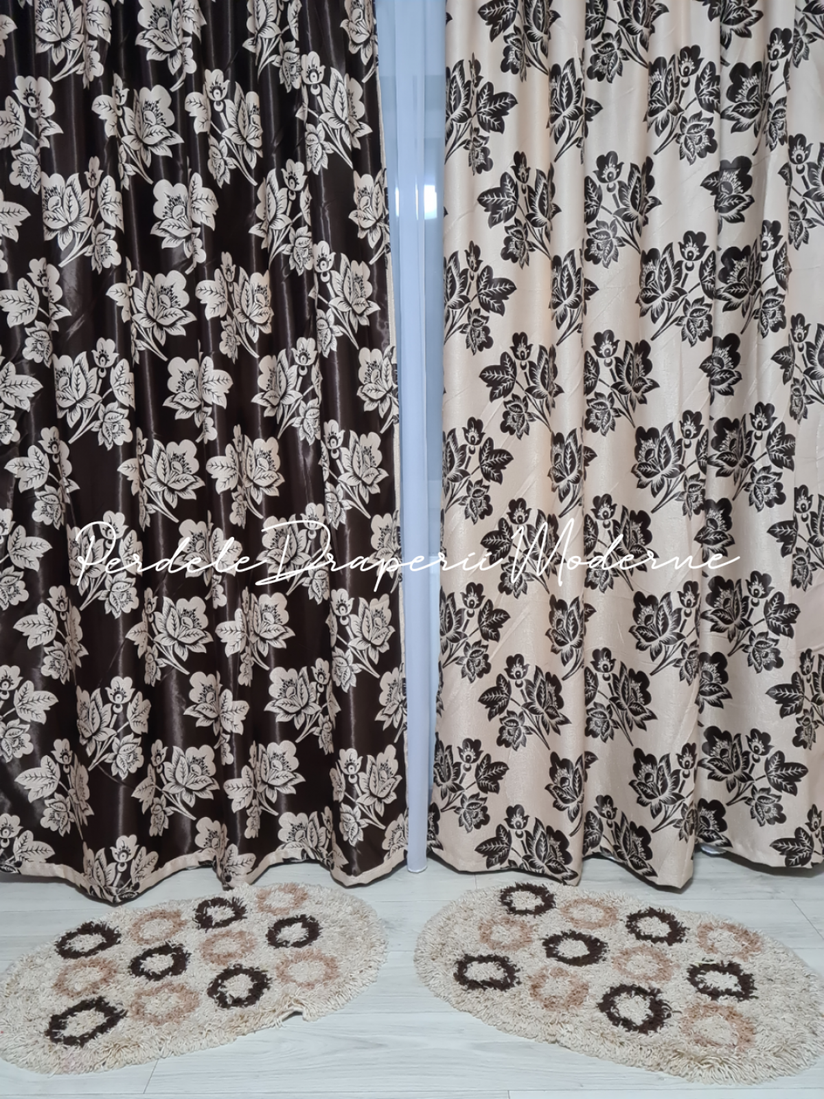 Draperie Blackout,crem/maro imagine 1