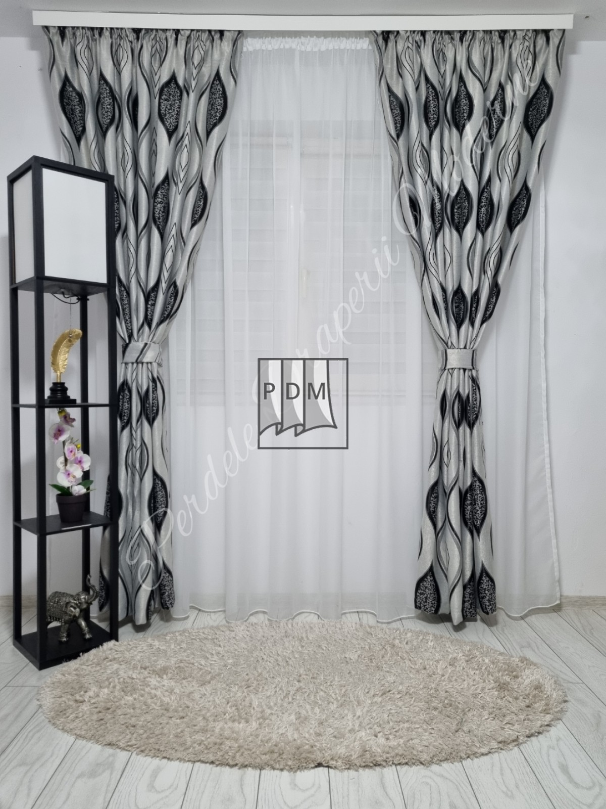 Draperie Blackout,gri/negru imagine 2