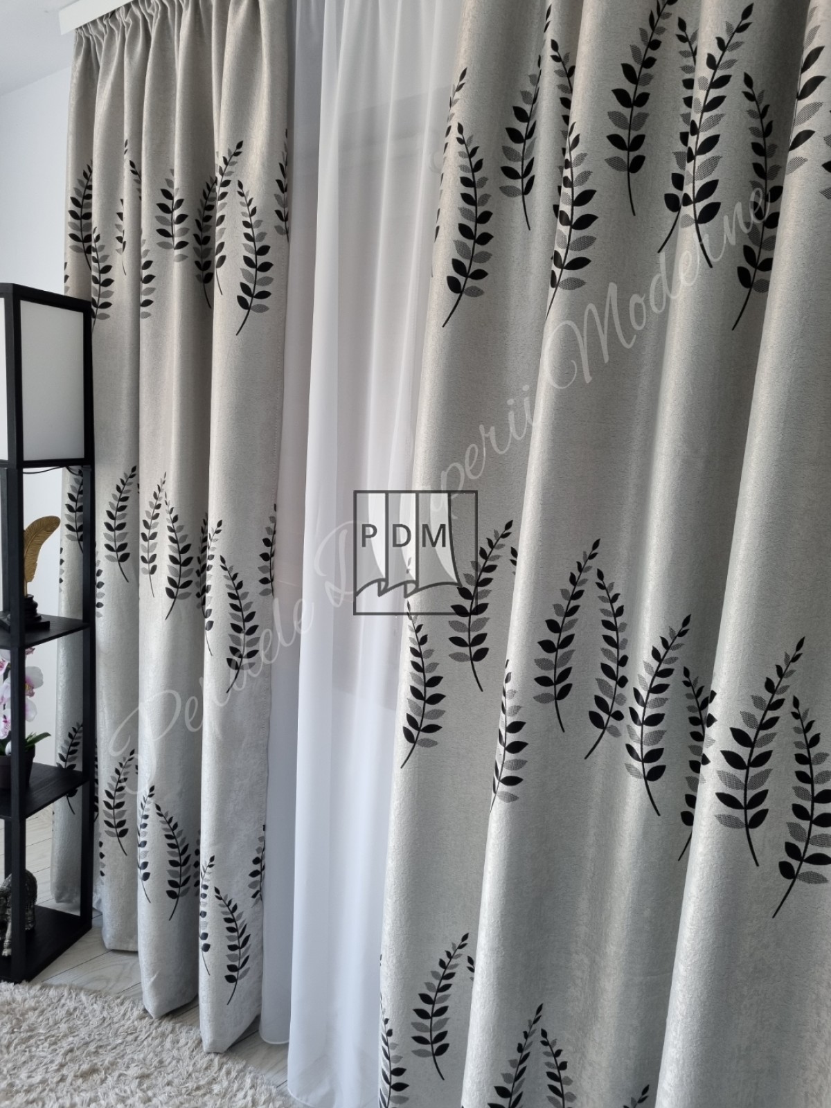 Draperie Blackout,gri/negru imagine 2
