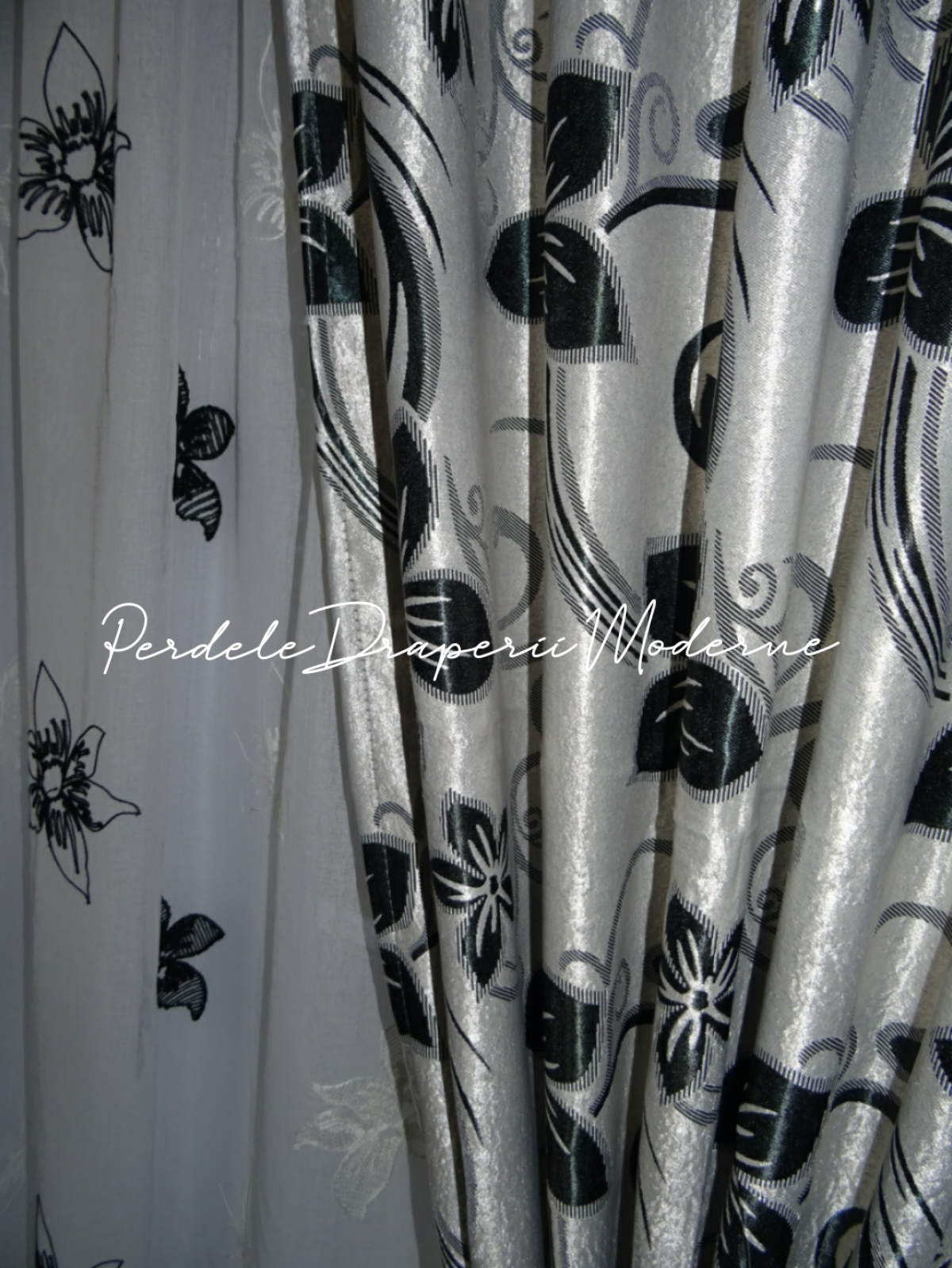 Draperie Blackout,gri/negru imagine 3