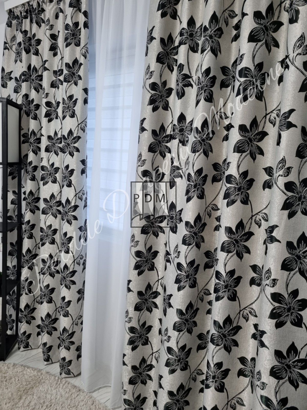 Draperie Blackout,gri/negru imagine 3