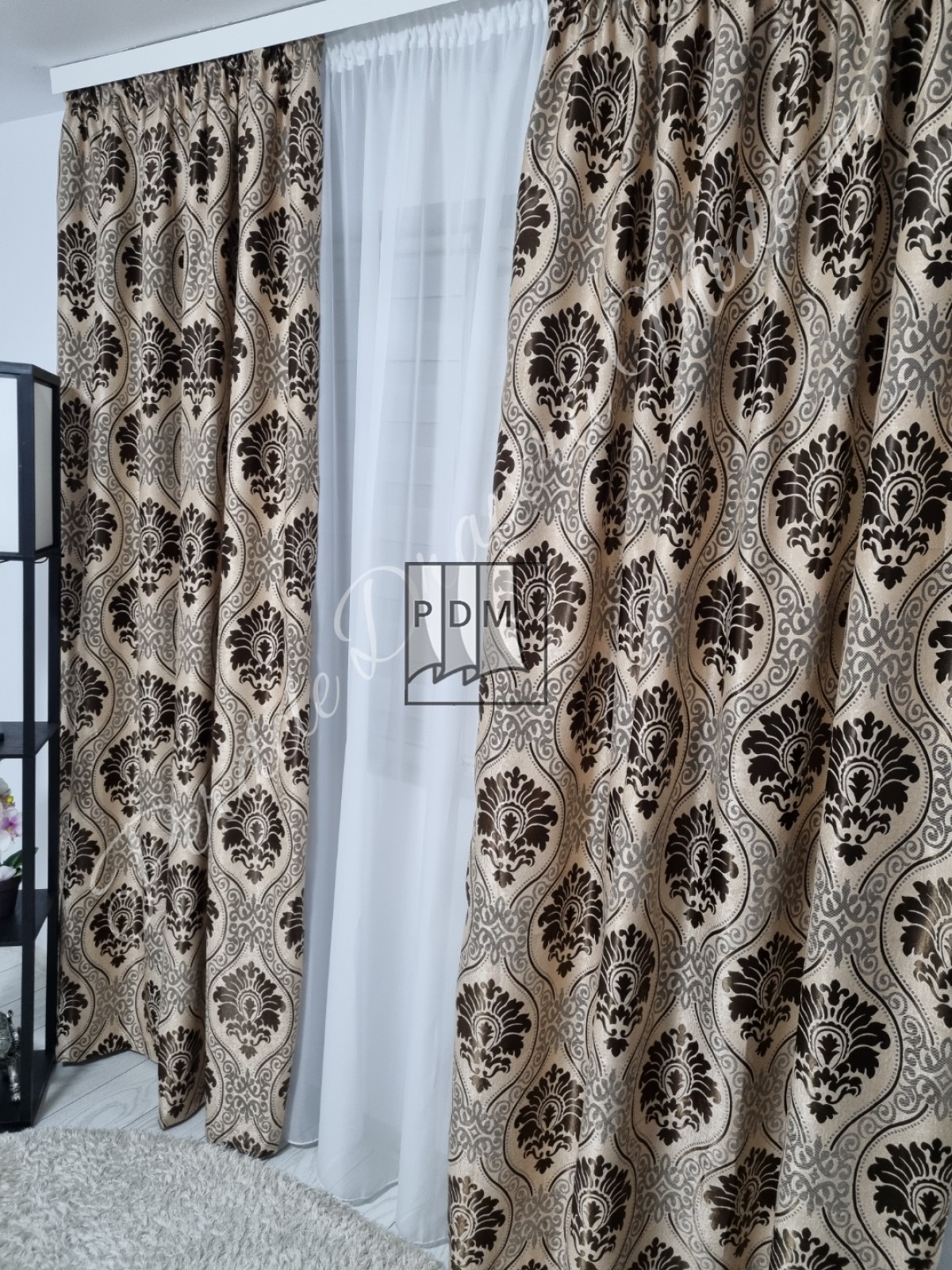 Draperie Blackout,model baroc,crem imagine 2