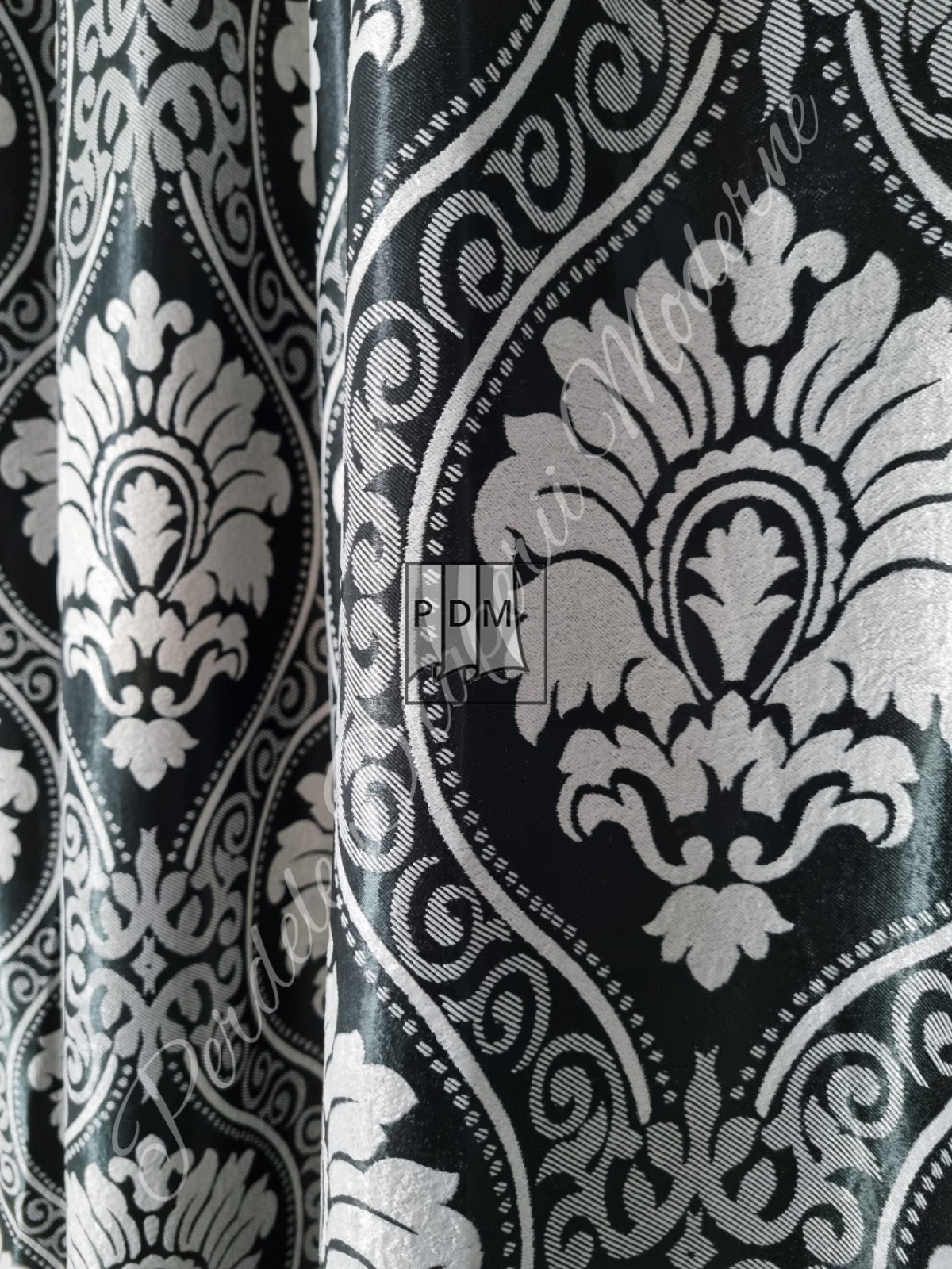 Draperie Blackout,model baroc,negru imagine 3