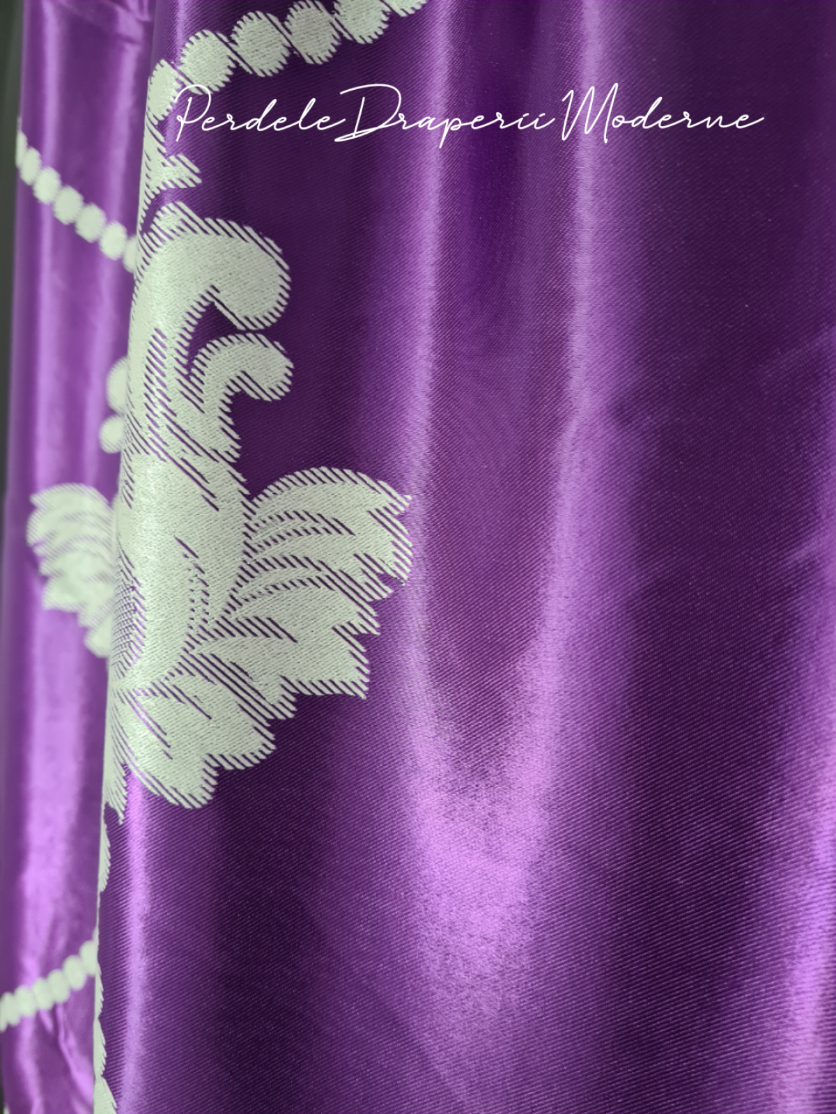 Draperie Blackout,mov/crem/model baroc imagine 3
