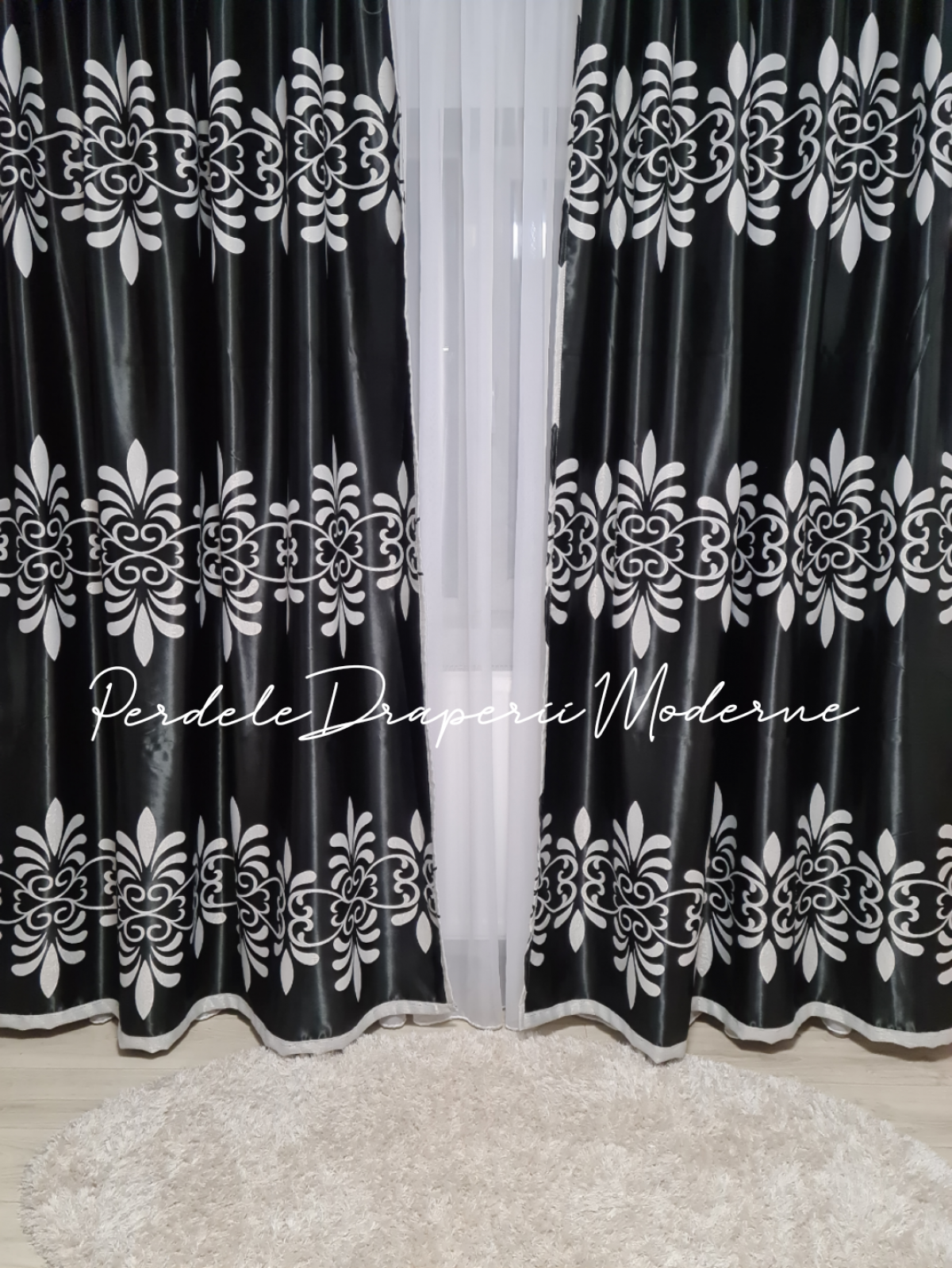 Draperie Blackout,negru/gri imagine 1