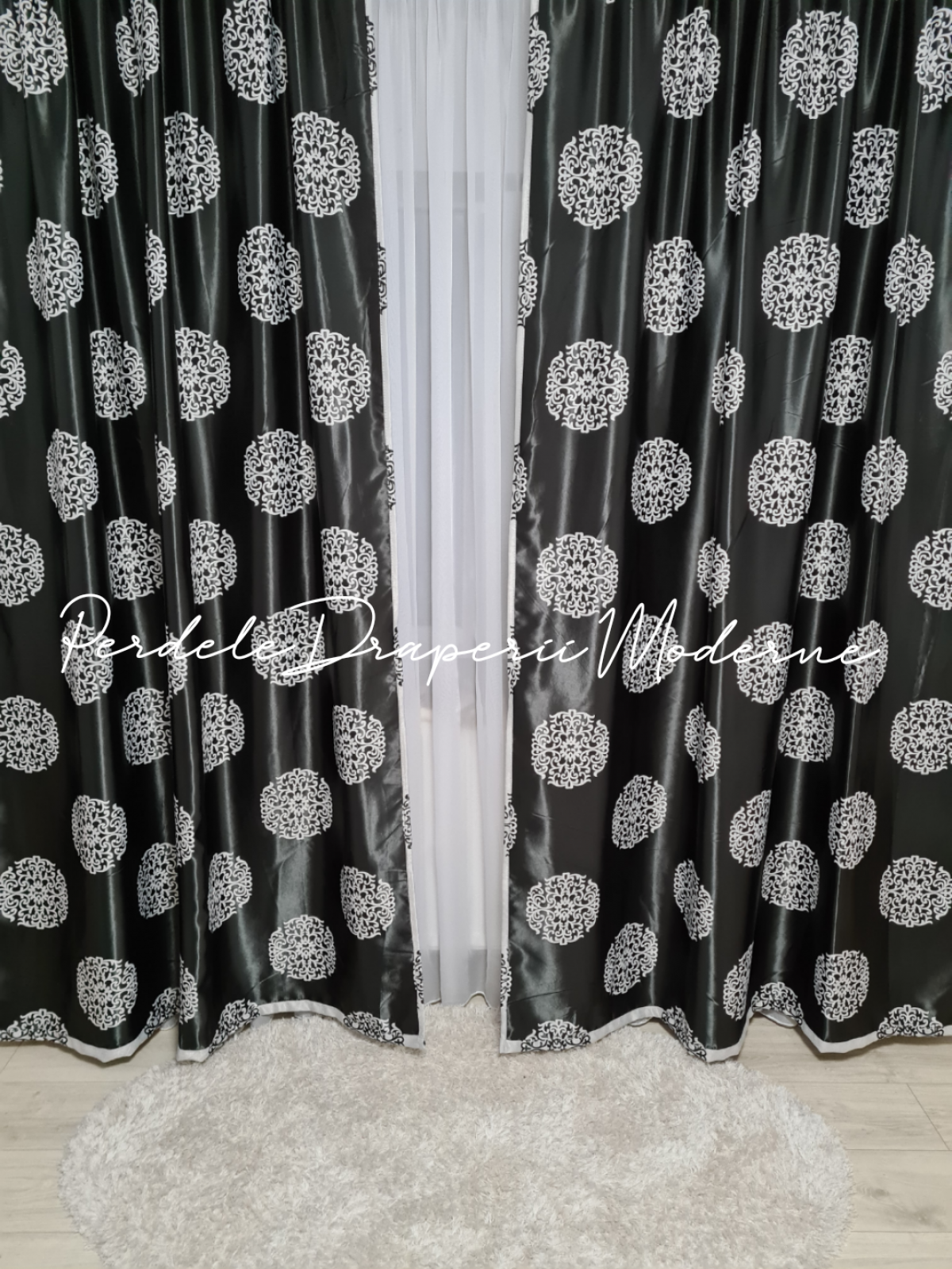 Draperie Blackout,negru/gri imagine 1