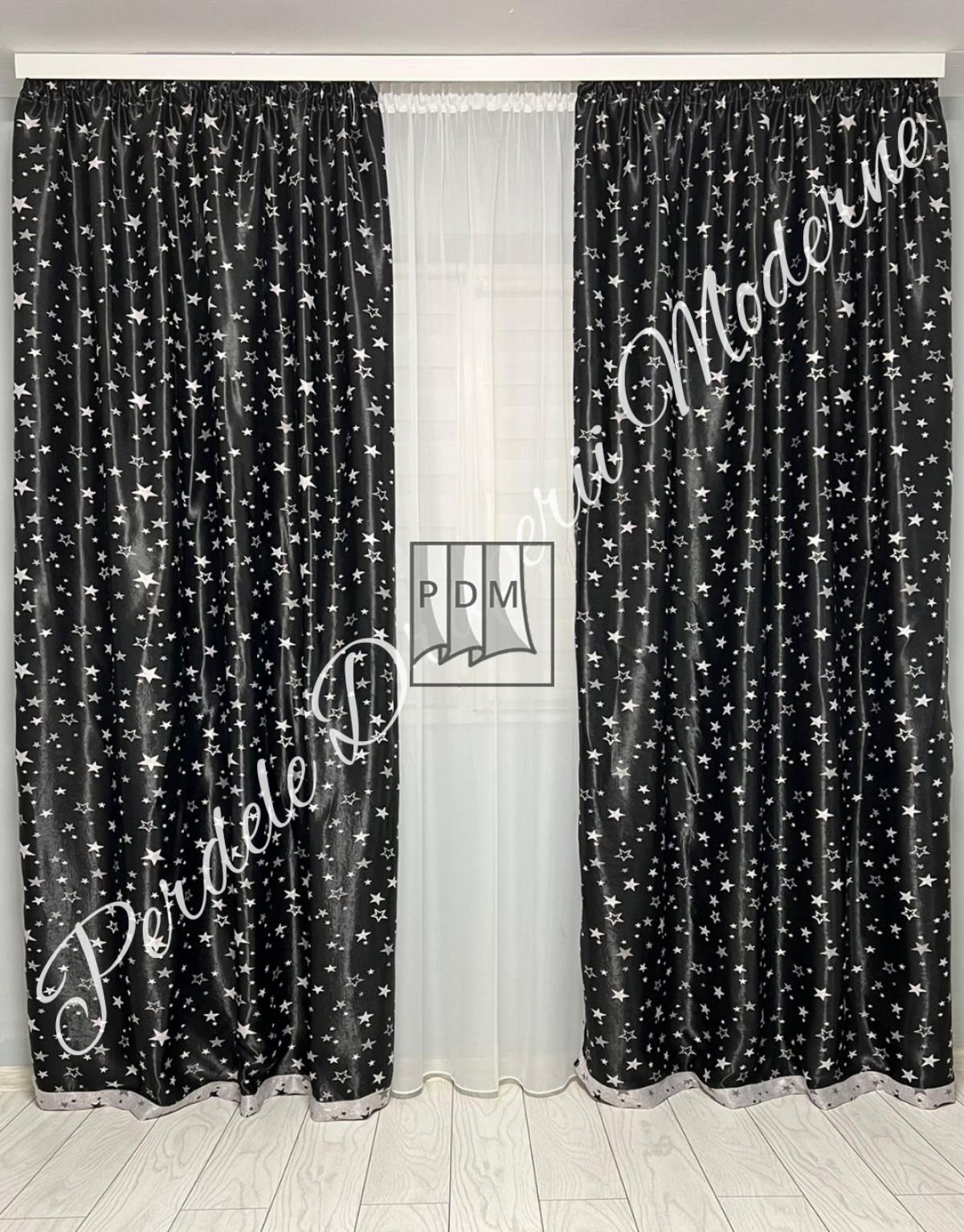 Draperie Blackout,negru/gri imagine 1