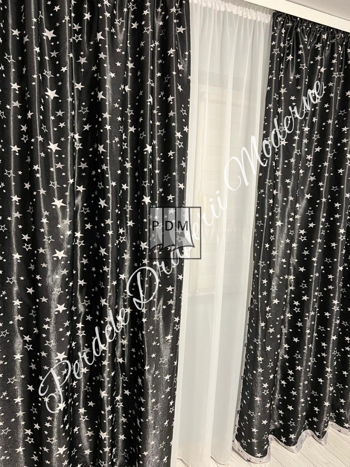 Draperie Blackout,negru/gri imagine 3