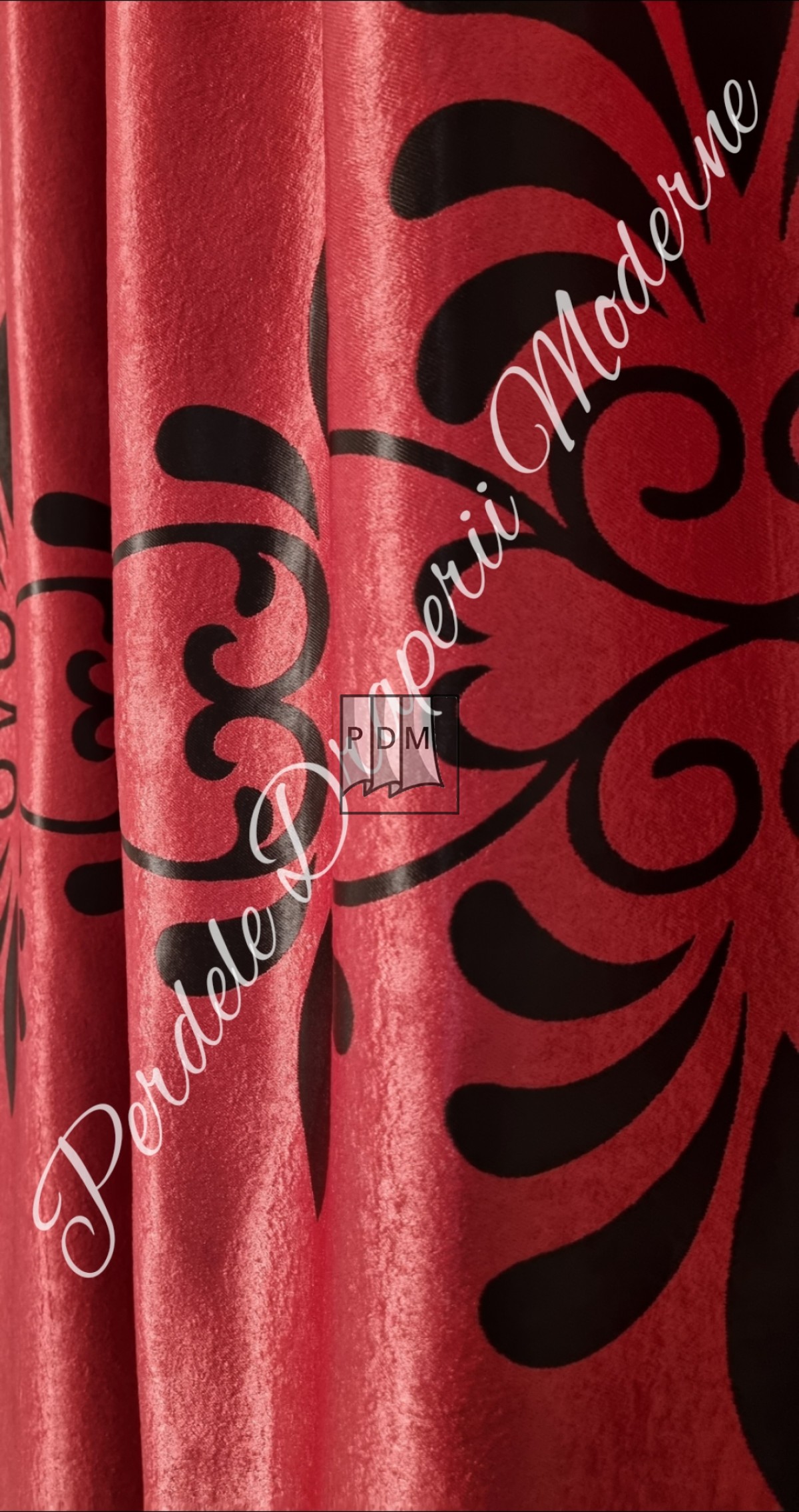 Draperie Blackout,rosu/negru imagine 3