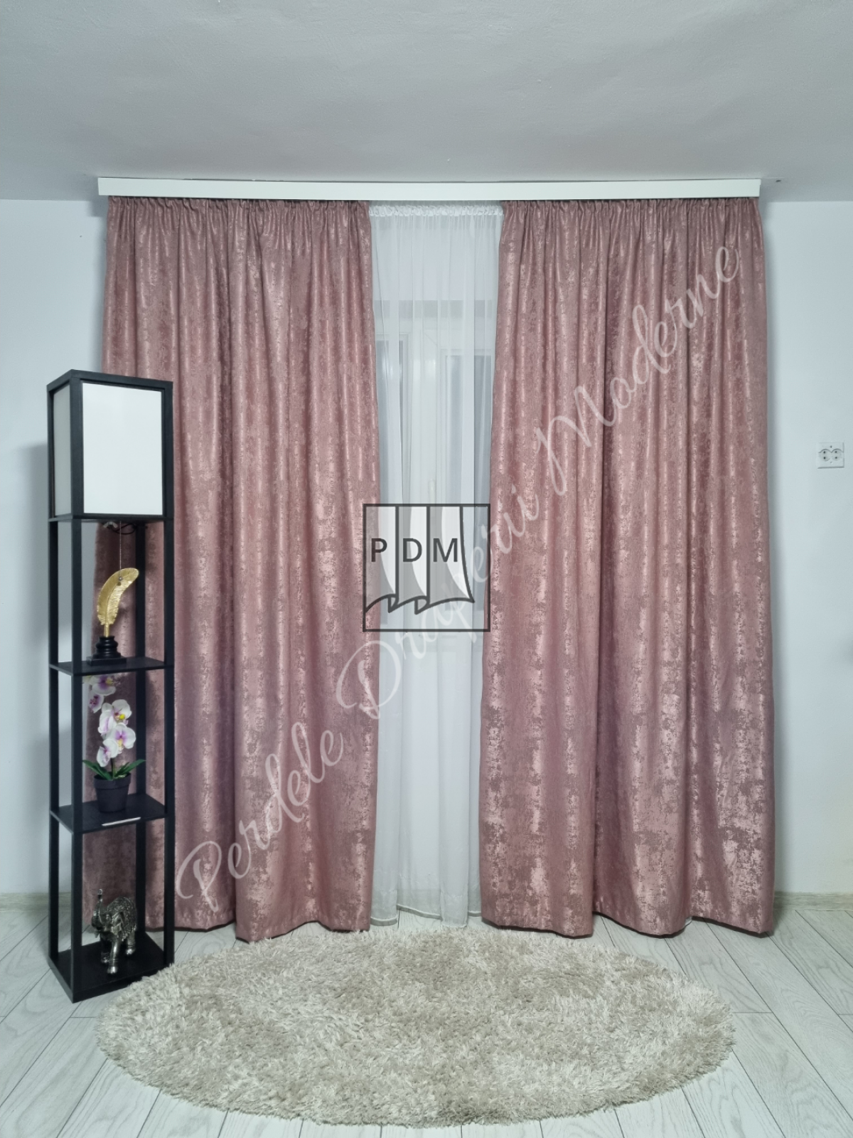 Draperie nisip,roz imagine 1