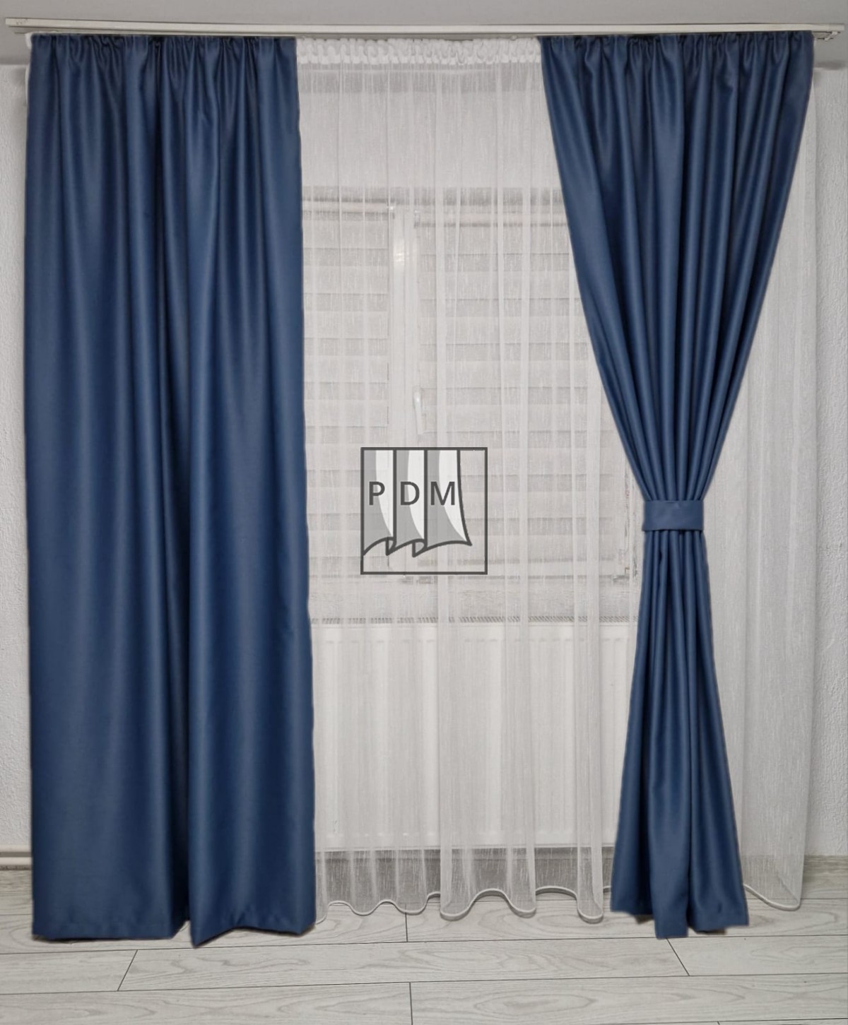 Draperie saten blackout, bleumarin imagine 2
