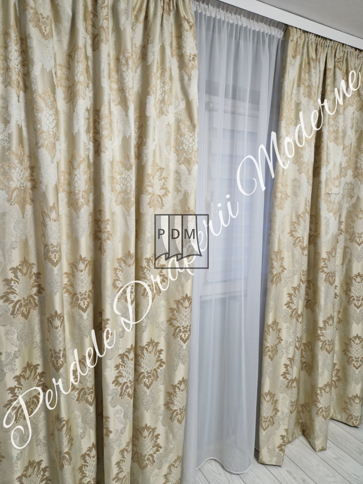 Draperie saten,crem/bej imagine 3