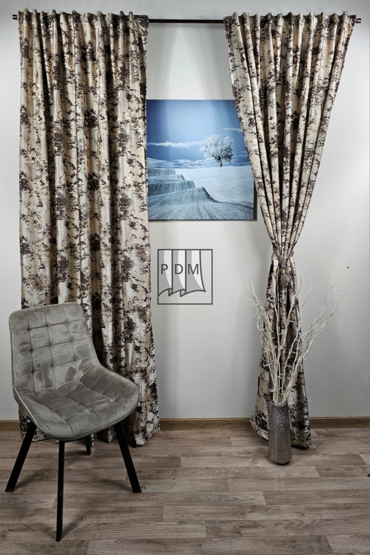 Draperie tafta, capuccino/maro, degrade imagine 2