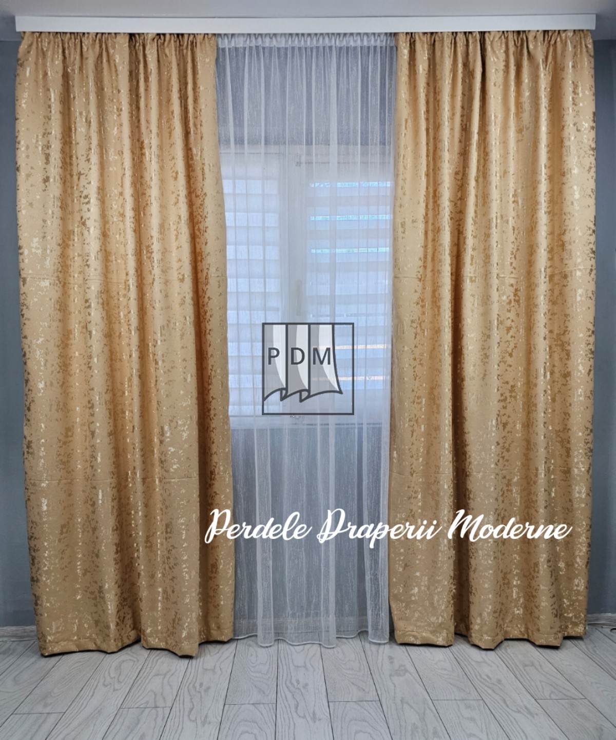 Draperie tip stucco, crem imagine 1