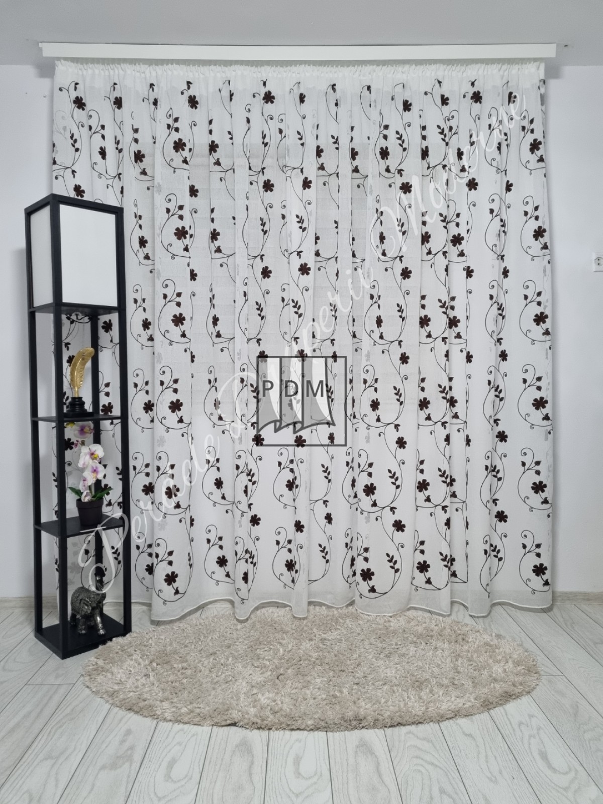 Perdea in,floricele maro imagine 1