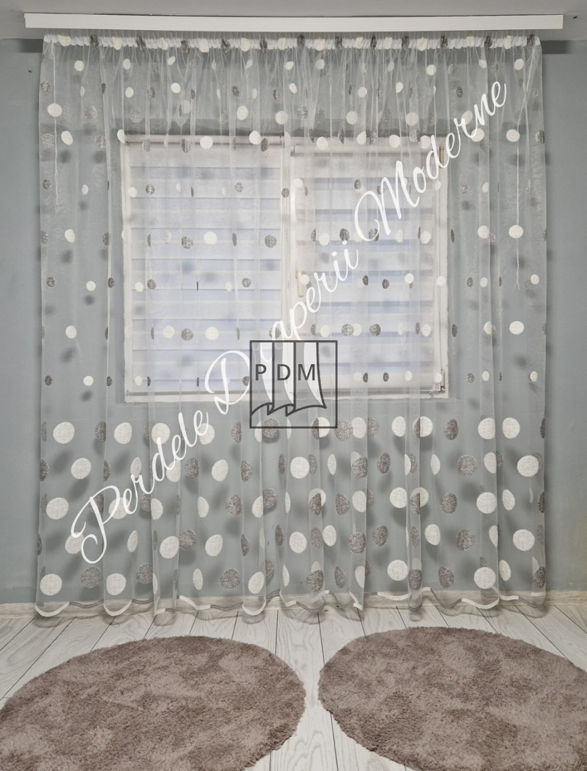 Perdea tulle, buline gri imagine 1