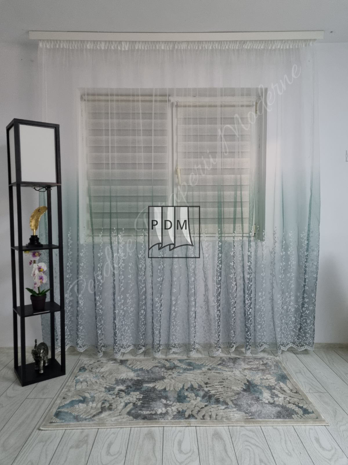 Perdea tulle,degrade turqoaz imagine 1
