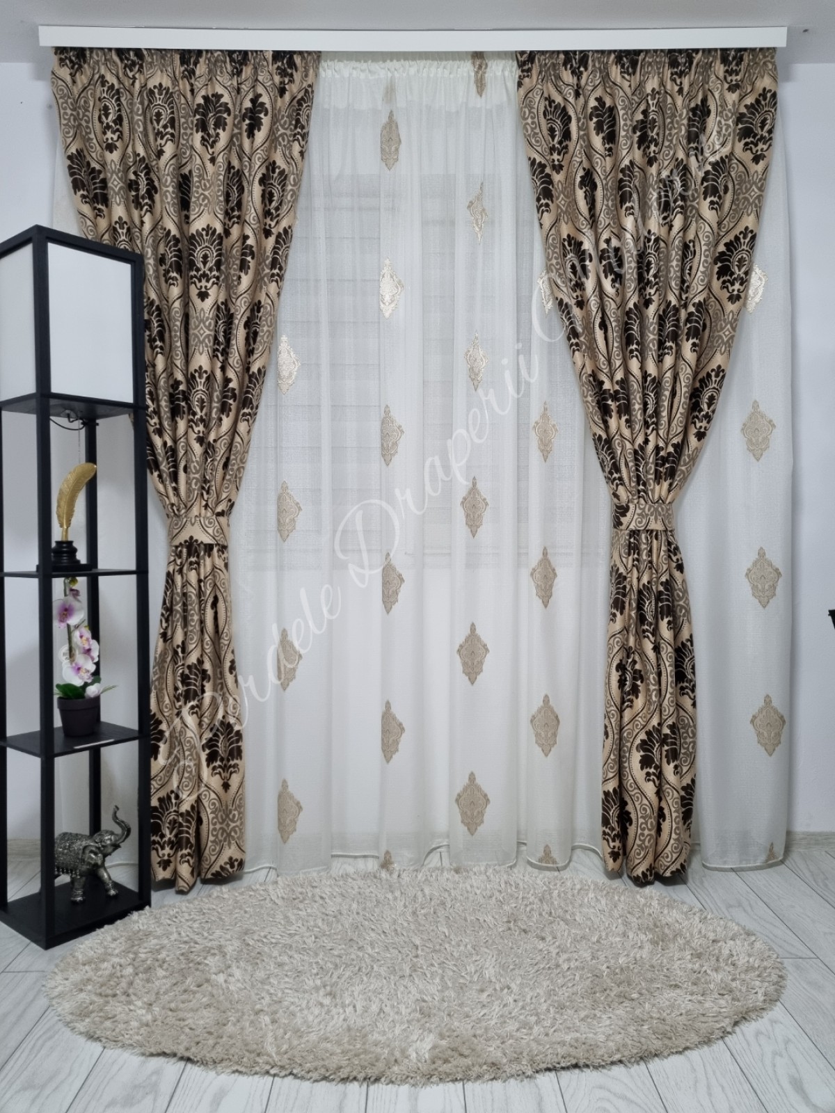 Set baroc in cristal,capuccino imagine 1