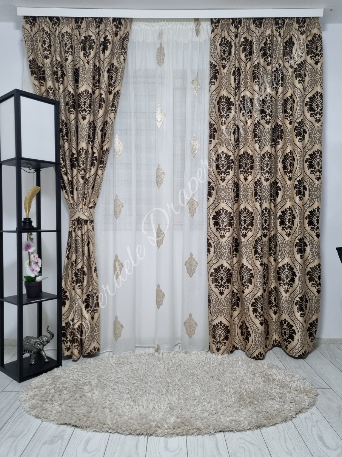 Set baroc in cristal,capuccino imagine 2
