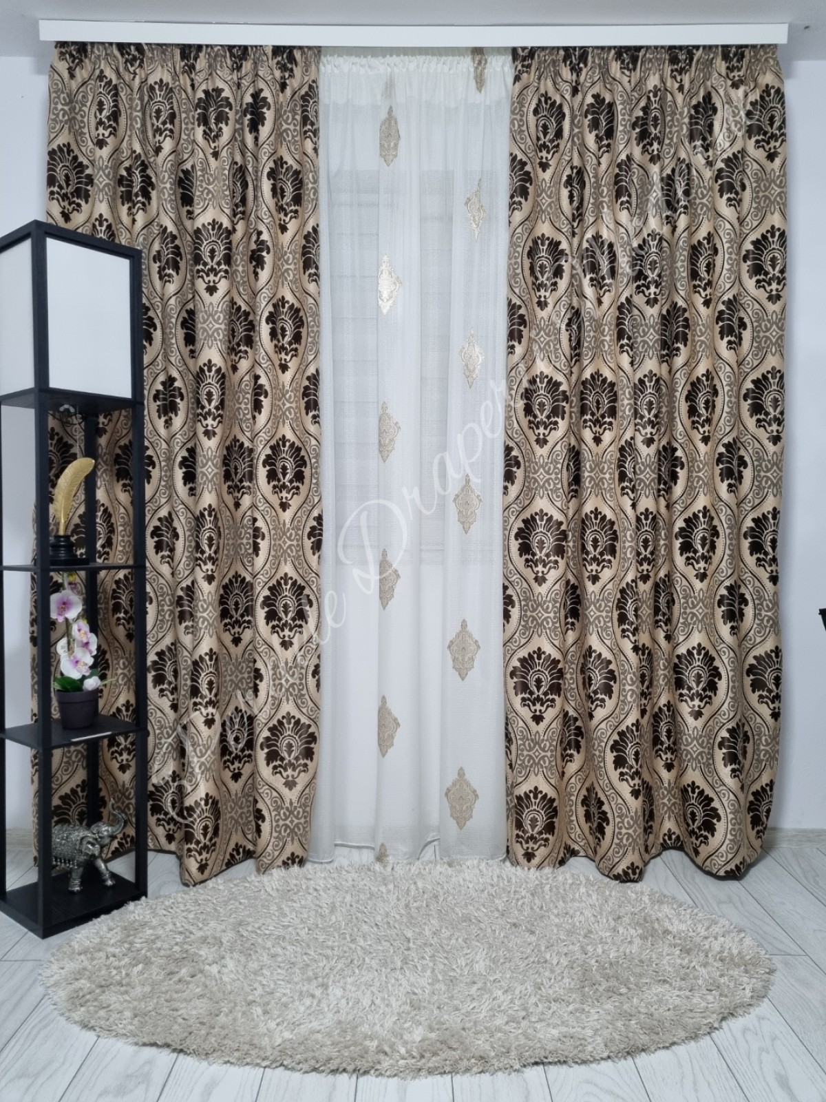 Set baroc in cristal,capuccino imagine 3