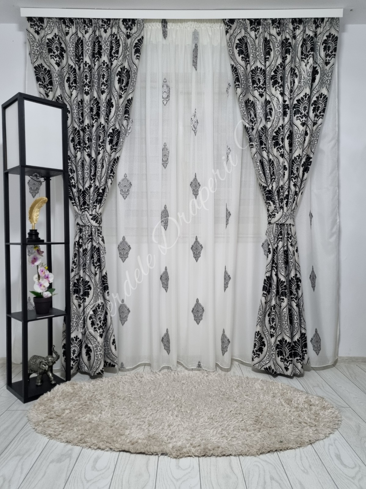 Set baroc in cristal,negru/gri imagine 1